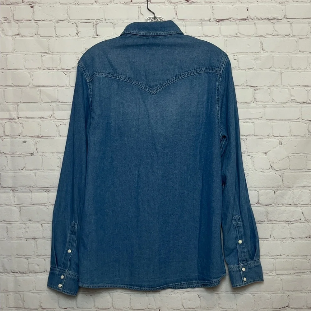 True Religion Chambray Logo Denim Shirt